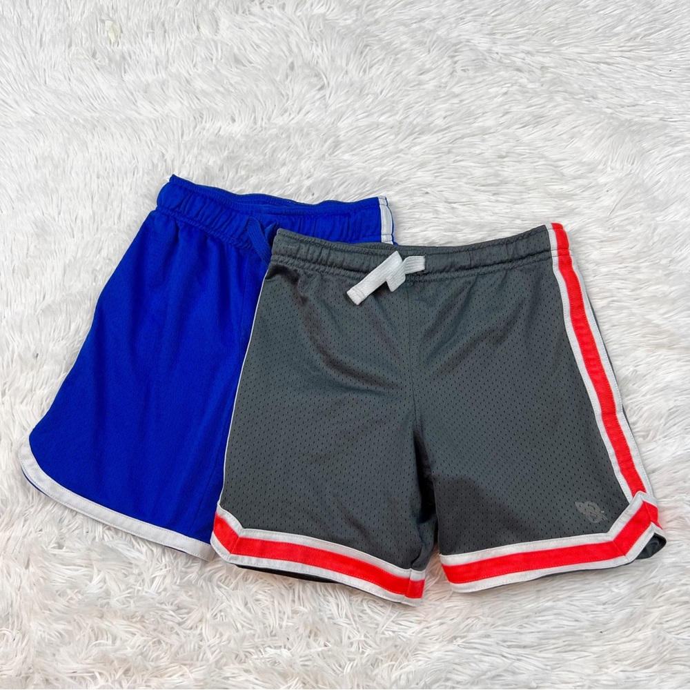 Oshkosh boy’s size 5 set of 2 striped casual shorts elastic waist in‎ blue gray